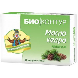 БИОКОНТУР МАСЛО КЕДРА ОМЕГА-6 330МГ. №60 КАПС. (РЫБНЫЙ) БИОКОНТУР МАСЛО КЕДРА ОМЕГА-6 330МГ. №60 КАПС. (РЫБНЫЙ)