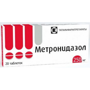 МЕТРОНИДАЗОЛ 250МГ. №20 ТАБ. /ТАТХИМФАРМ/ МЕТРОНИДАЗОЛ 250МГ. №20 ТАБ. /ТАТХИМФАРМ/
