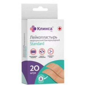 КЛИНСА ЛЕЙКОПЛАСТ. БАКТЕР. НАТУР. ПОЛИМ. ОСНОВА СТАНДАРТ 1,9Х7,2СМ. №20