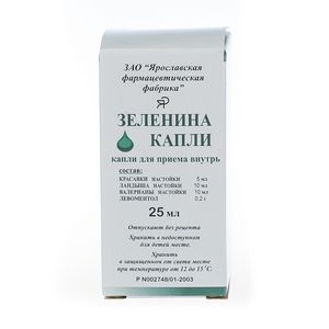 ЗЕЛЕНИНА КАПЛИ 25МЛ. №1 ФЛ. /ЯРОСЛАВСКАЯ ФФ/ ЗЕЛЕНИНА КАПЛИ 25МЛ. №1 ФЛ. /ЯРОСЛАВСКАЯ ФФ/