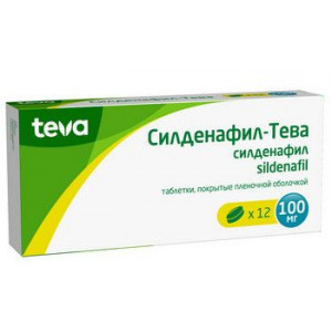 СИЛДЕНАФИЛ-ТЕВА 100МГ. №12 ТАБ. П/П/О
