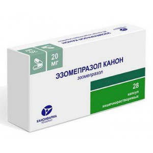 ЭЗОМЕПРАЗОЛ КАНОН 20МГ. №28 КАПС. КШ/РАСТВ. /КАНОНФАРМА/